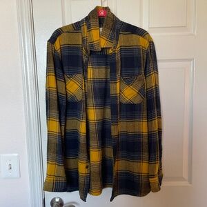 Ruff Hewn Blue and Gold Flannel Men's Medium